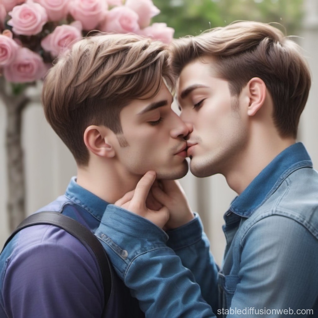 Cute Twinks Kissing in posed