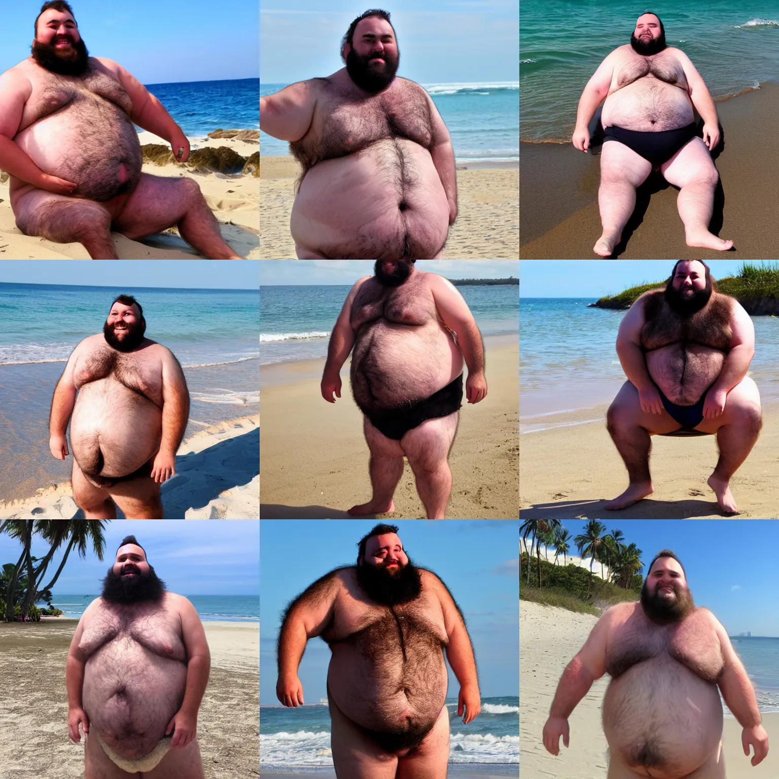 hairy guys on the beach