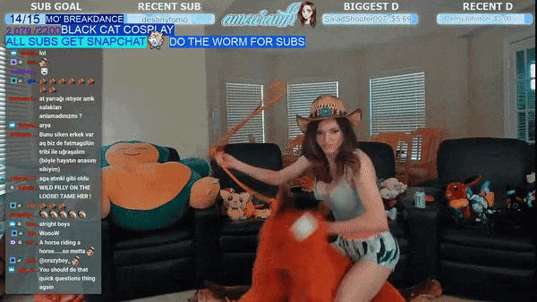 alexis maloney add amouranth riding photo