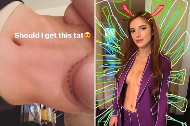 Bella Thorne Tities with daughter