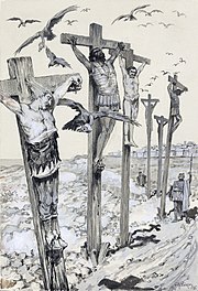 Crucified Naked very wet