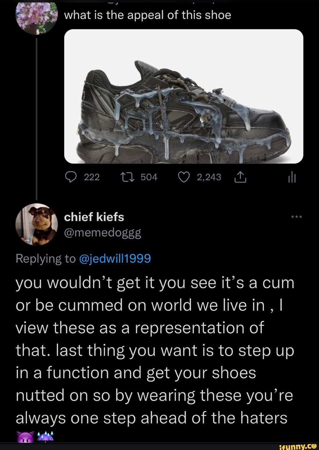 cummed shoes