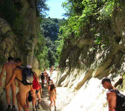 naked hikers