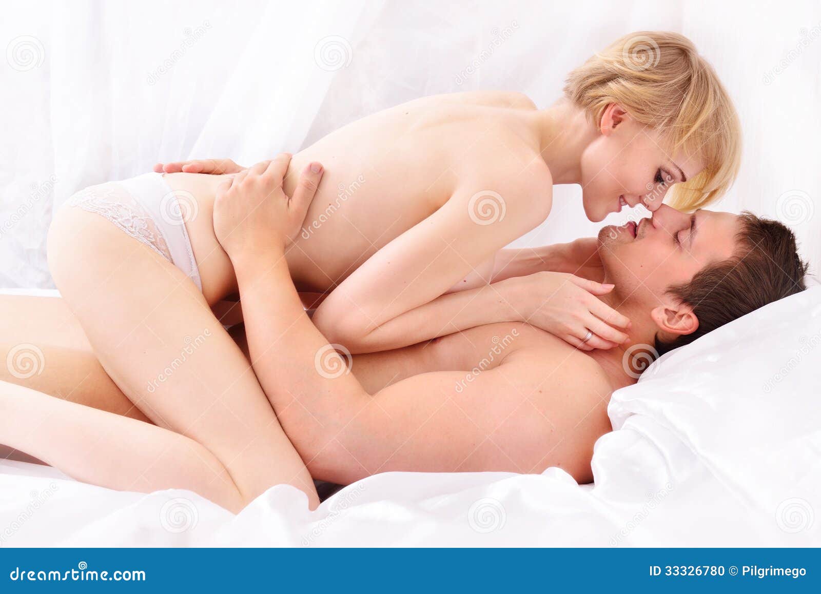 Best of Naked in bed kissing