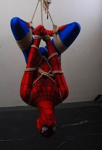 aaron finn add spider man bondage photo